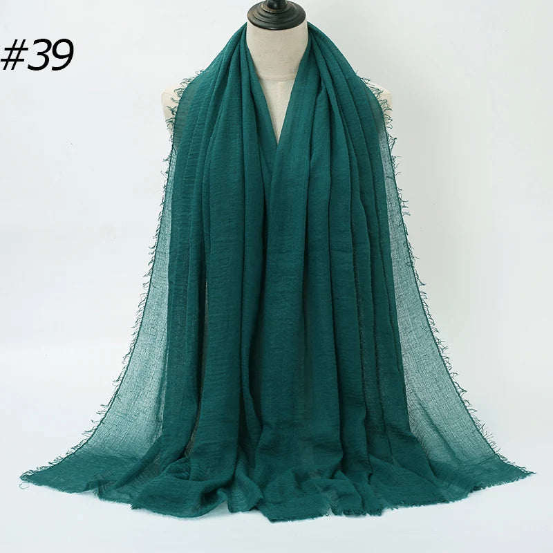 Foulard Hijab Coton Froissé - Bandana Turban Musulman Africain