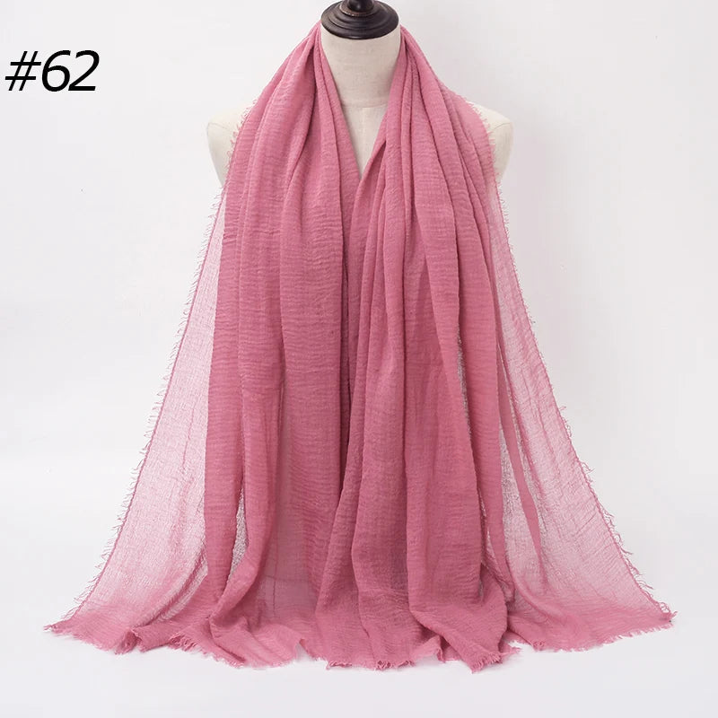 Foulard Hijab Coton Froissé - Bandana Turban Musulman Africain