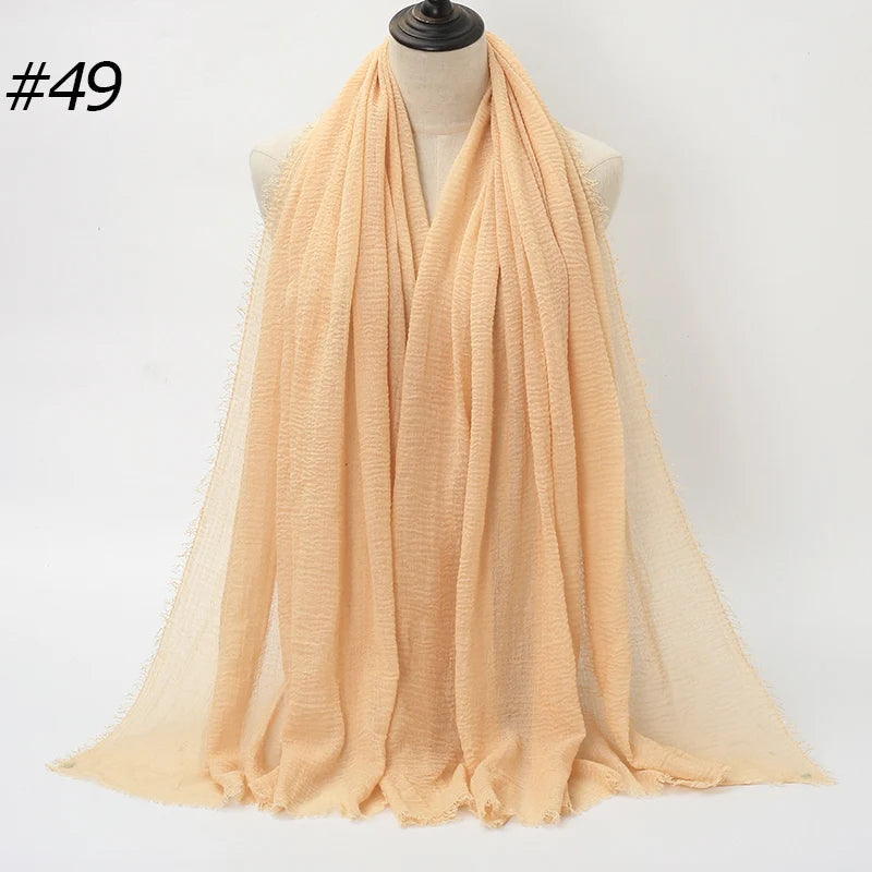 Foulard Hijab Coton Froissé - Bandana Turban Musulman Africain