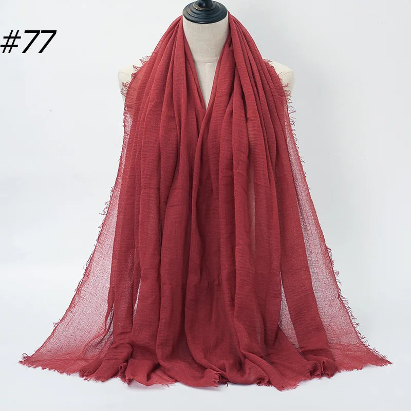 Foulard Hijab Coton Froissé - Bandana Turban Musulman Africain