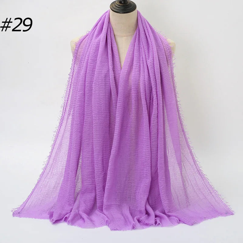 Foulard Hijab Coton Froissé - Bandana Turban Musulman Africain