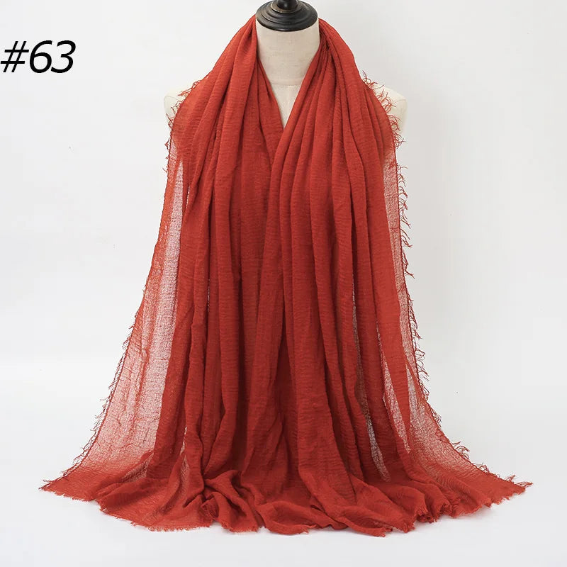 Foulard Hijab Coton Froissé - Bandana Turban Musulman Africain