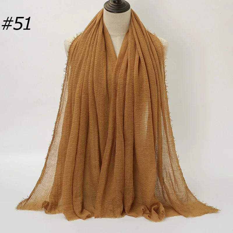 Foulard Hijab Coton Froissé - Bandana Turban Musulman Africain