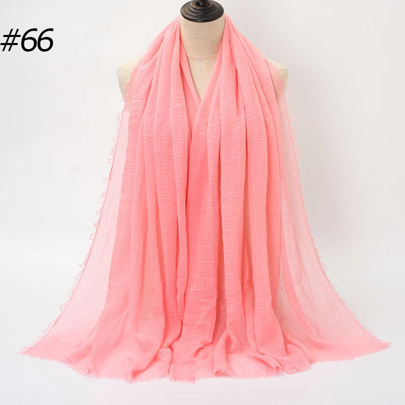 Foulard Hijab Coton Froissé - Bandana Turban Musulman Africain