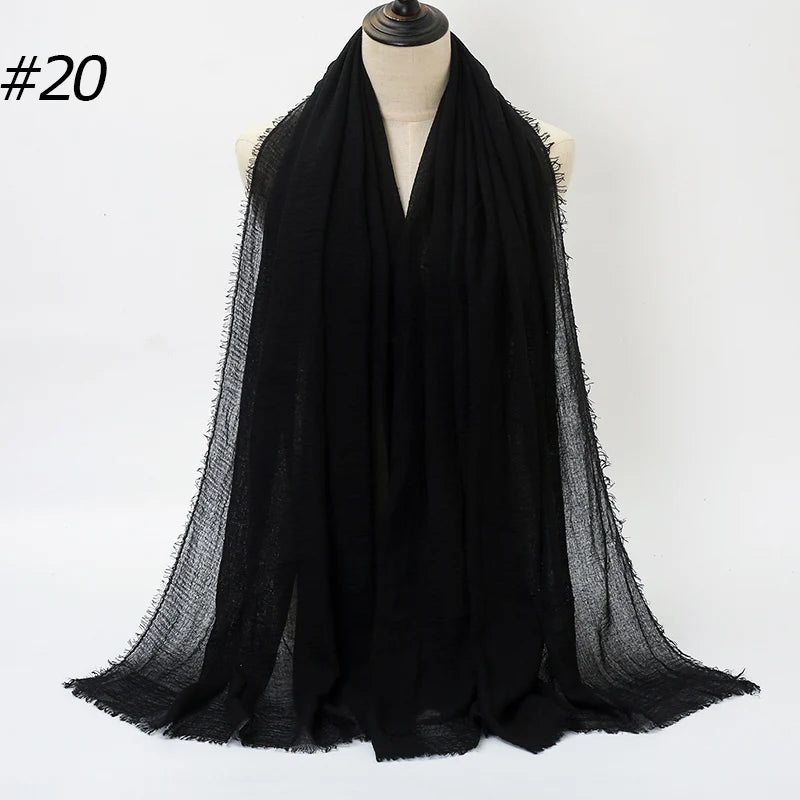 Foulard Hijab Coton Froissé - Bandana Turban Musulman Africain