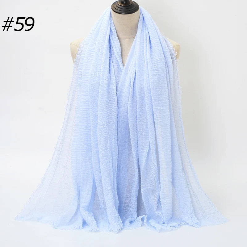 Foulard Hijab Coton Froissé - Bandana Turban Musulman Africain