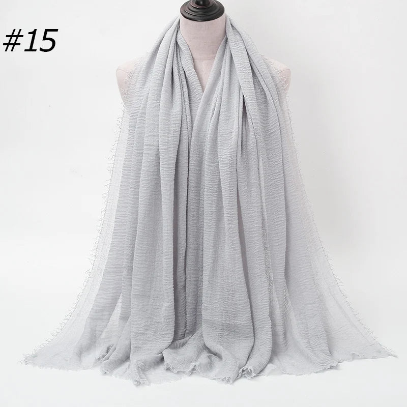 Foulard Hijab Coton Froissé - Bandana Turban Musulman Africain