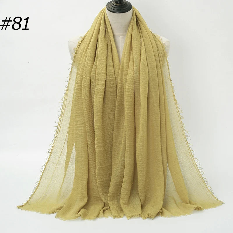 Foulard Hijab Coton Froissé - Bandana Turban Musulman Africain