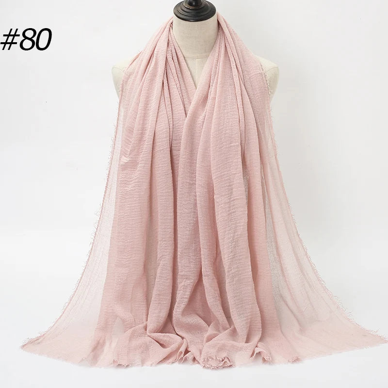 Foulard Hijab Coton Froissé - Bandana Turban Musulman Africain