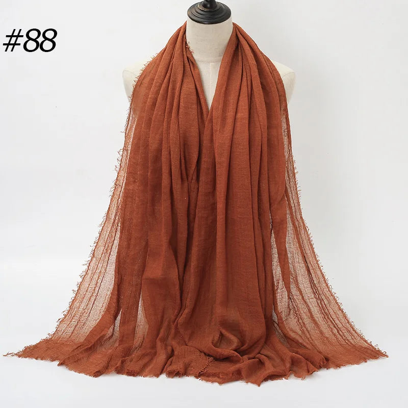 Foulard Hijab Coton Froissé - Bandana Turban Musulman Africain