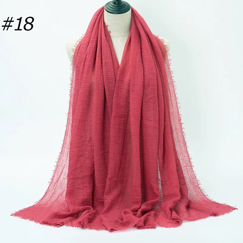 Foulard Hijab Coton Froissé - Bandana Turban Musulman Africain