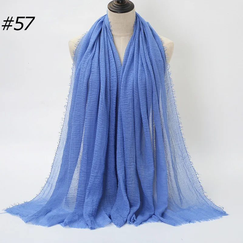Foulard Hijab Coton Froissé - Bandana Turban Musulman Africain