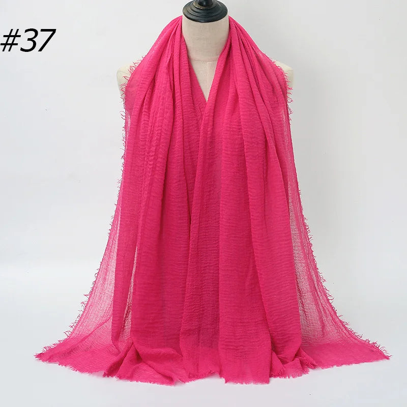 Foulard Hijab Coton Froissé - Bandana Turban Musulman Africain