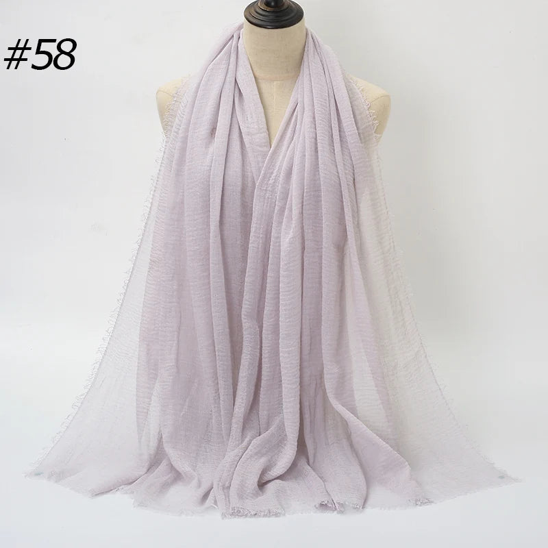 Foulard Hijab Coton Froissé - Bandana Turban Musulman Africain