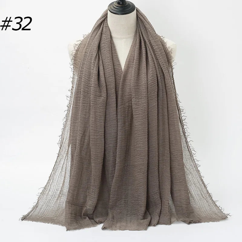 Foulard Hijab Coton Froissé - Bandana Turban Musulman Africain