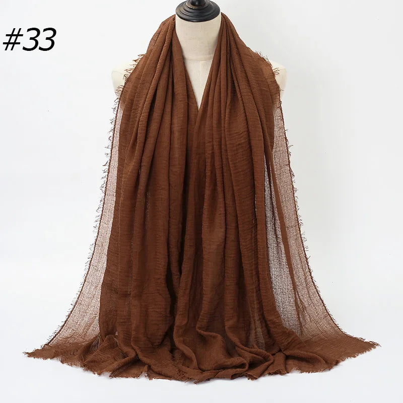 Foulard Hijab Coton Froissé - Bandana Turban Musulman Africain