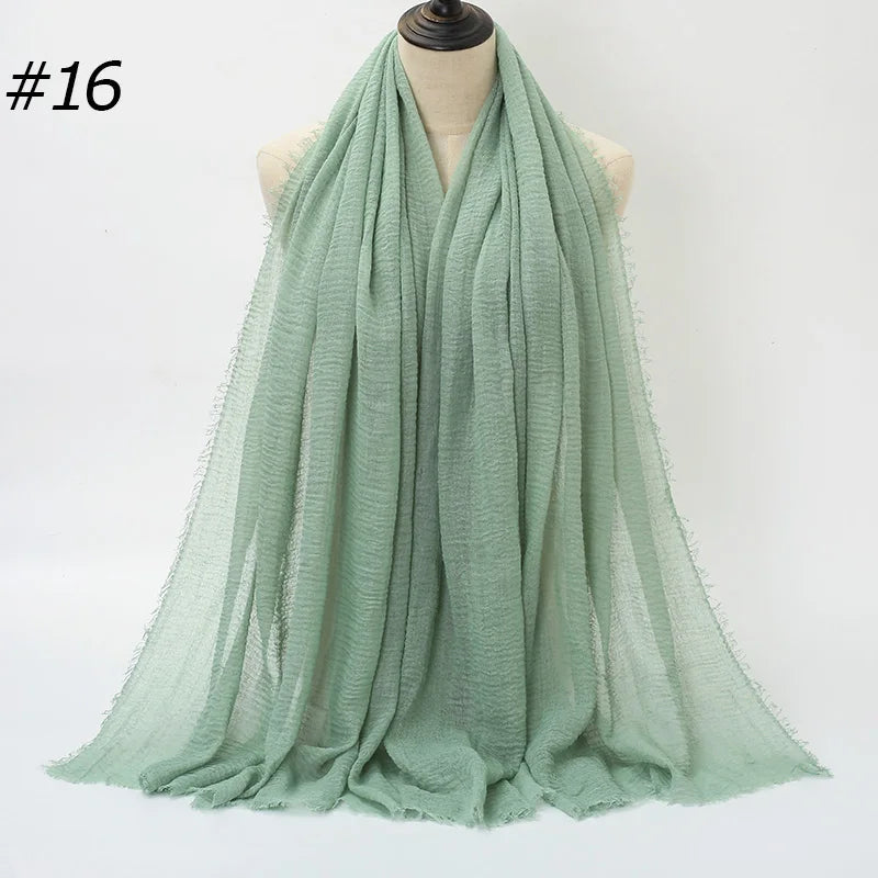 Foulard Hijab Coton Froissé - Bandana Turban Musulman Africain