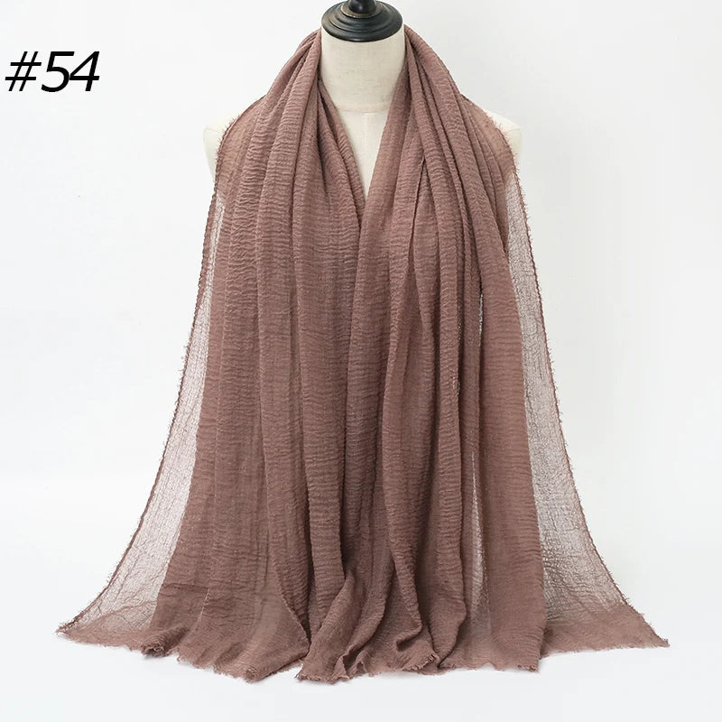 Foulard Hijab Coton Froissé - Bandana Turban Musulman Africain