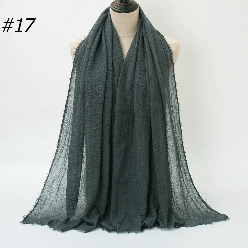 Foulard Hijab Coton Froissé - Bandana Turban Musulman Africain