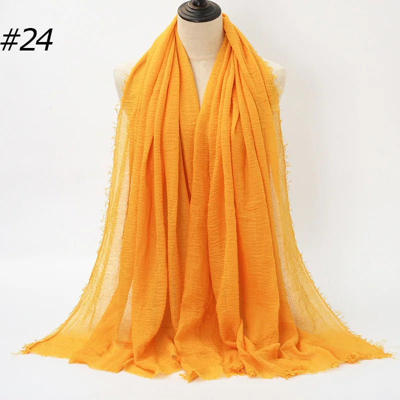 Foulard Hijab Coton Froissé - Bandana Turban Musulman Africain