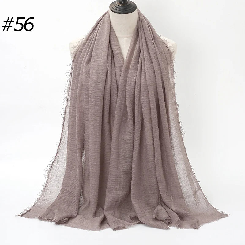Foulard Hijab Coton Froissé - Bandana Turban Musulman Africain