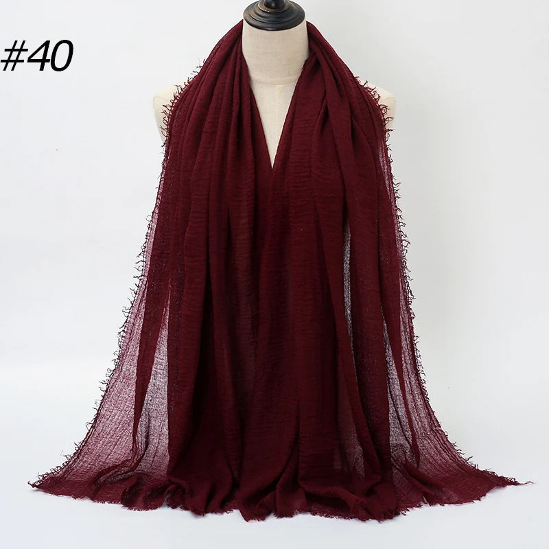 Foulard Hijab Coton Froissé - Bandana Turban Musulman Africain