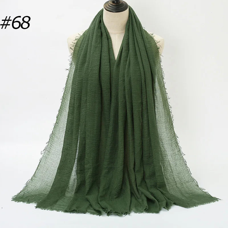 Foulard Hijab Coton Froissé - Bandana Turban Musulman Africain