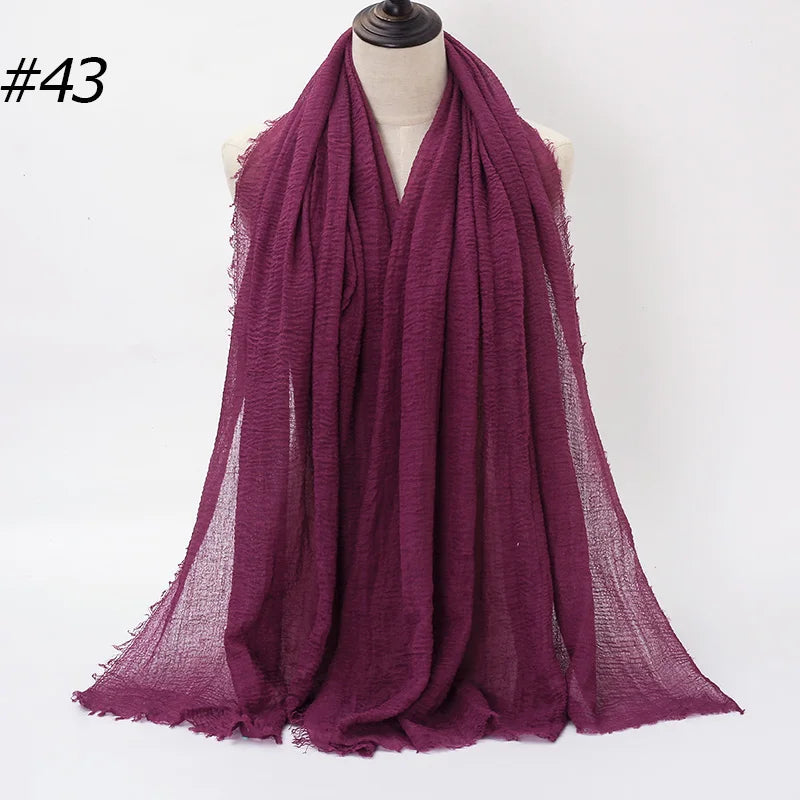 Foulard Hijab Coton Froissé - Bandana Turban Musulman Africain