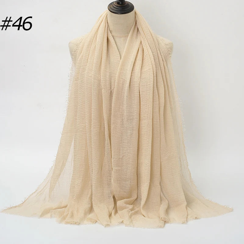 Foulard Hijab Coton Froissé - Bandana Turban Musulman Africain