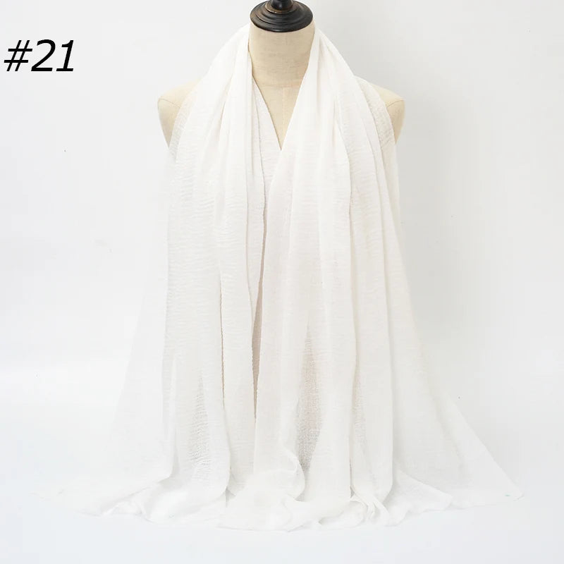Foulard Hijab Coton Froissé - Bandana Turban Musulman Africain