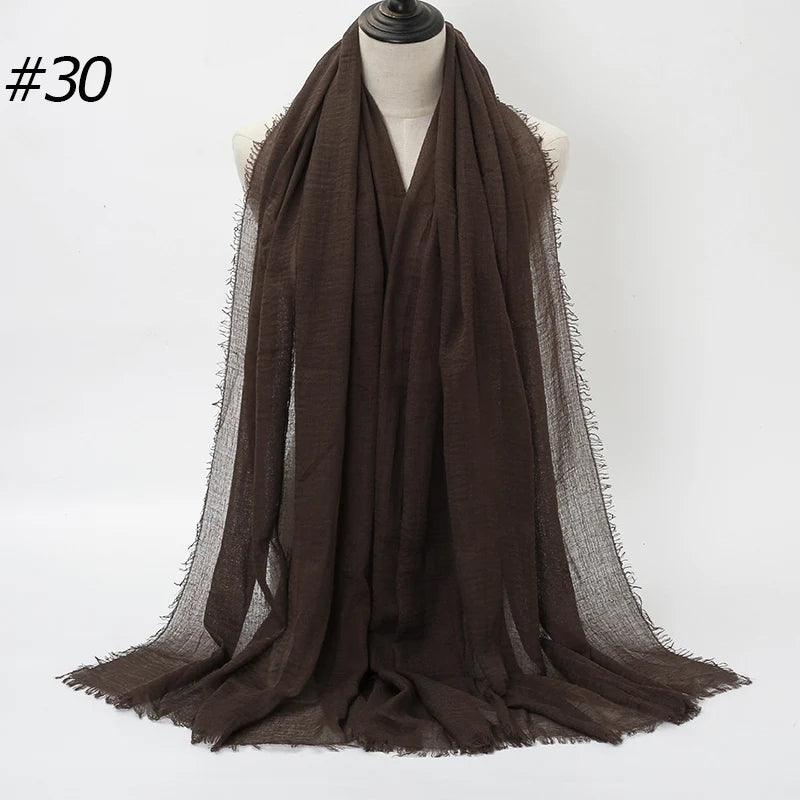 Foulard Hijab Coton Froissé - Bandana Turban Musulman Africain