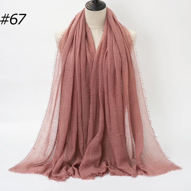 Foulard Hijab Coton Froissé - Bandana Turban Musulman Africain