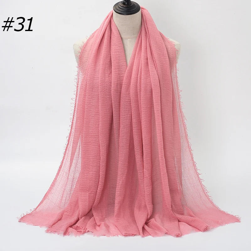 Foulard Hijab Coton Froissé - Bandana Turban Musulman Africain