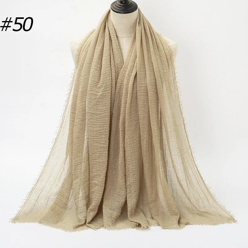 Foulard Hijab Coton Froissé - Bandana Turban Musulman Africain