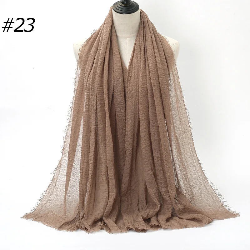 Foulard Hijab Coton Froissé - Bandana Turban Musulman Africain
