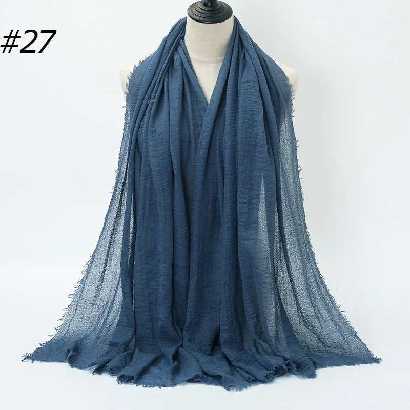 Foulard Hijab Coton Froissé - Bandana Turban Musulman Africain