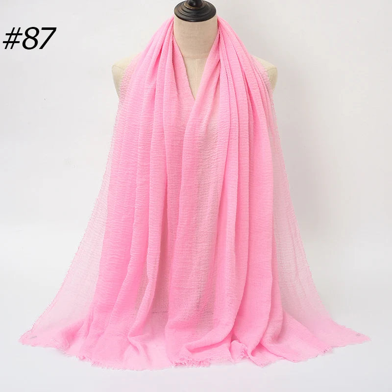Foulard Hijab Coton Froissé - Bandana Turban Musulman Africain