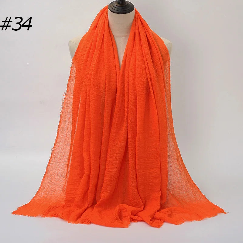 Foulard Hijab Coton Froissé - Bandana Turban Musulman Africain