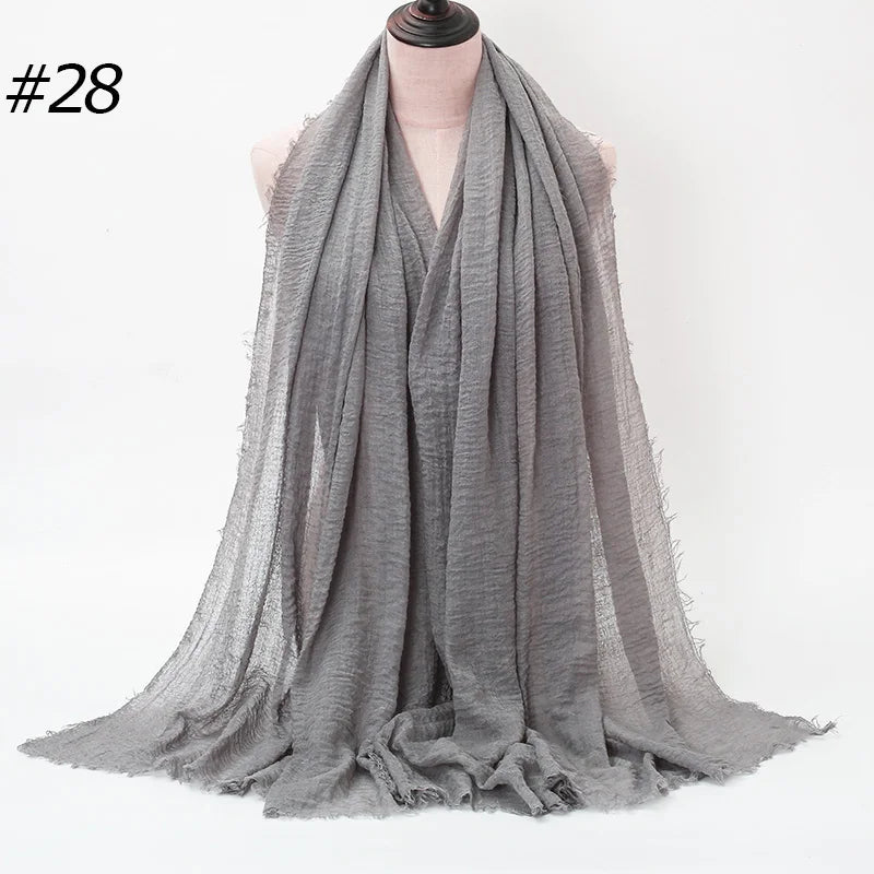 Foulard Hijab Coton Froissé - Bandana Turban Musulman Africain