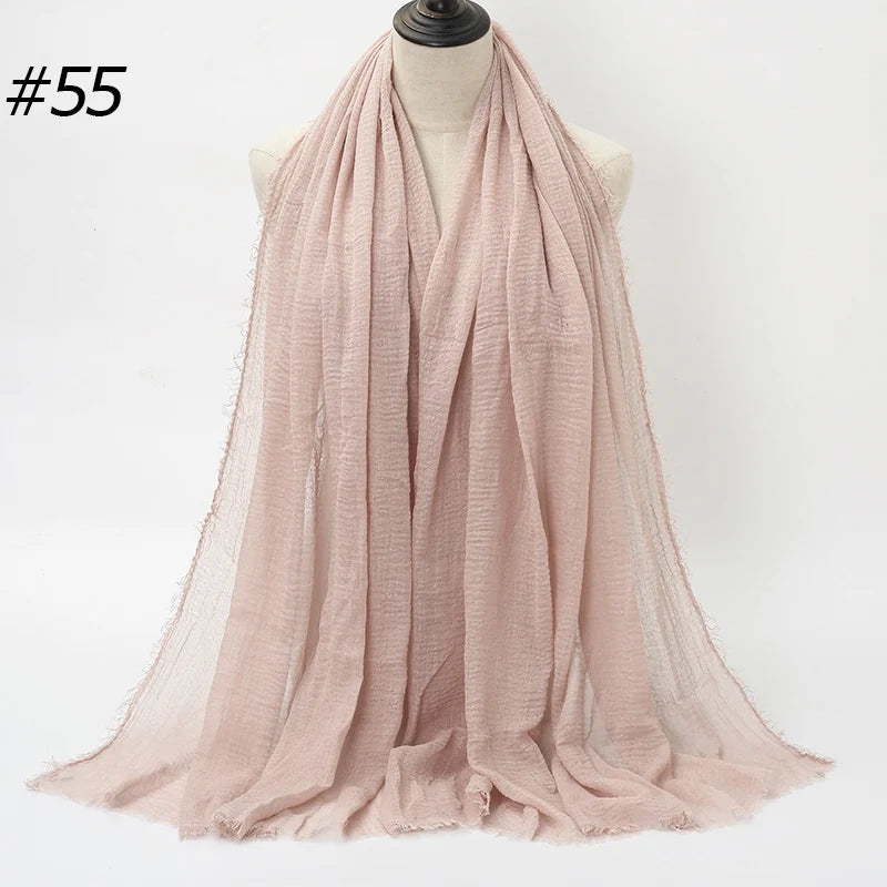 Foulard Hijab Coton Froissé - Bandana Turban Musulman Africain