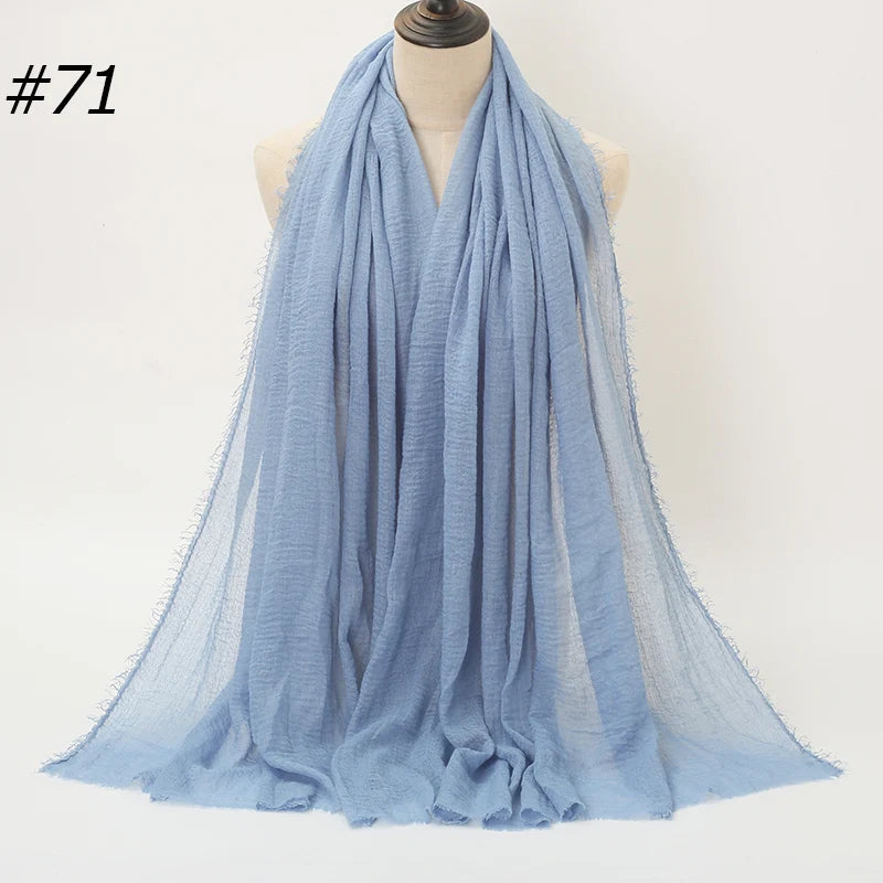 Foulard Hijab Coton Froissé - Bandana Turban Musulman Africain