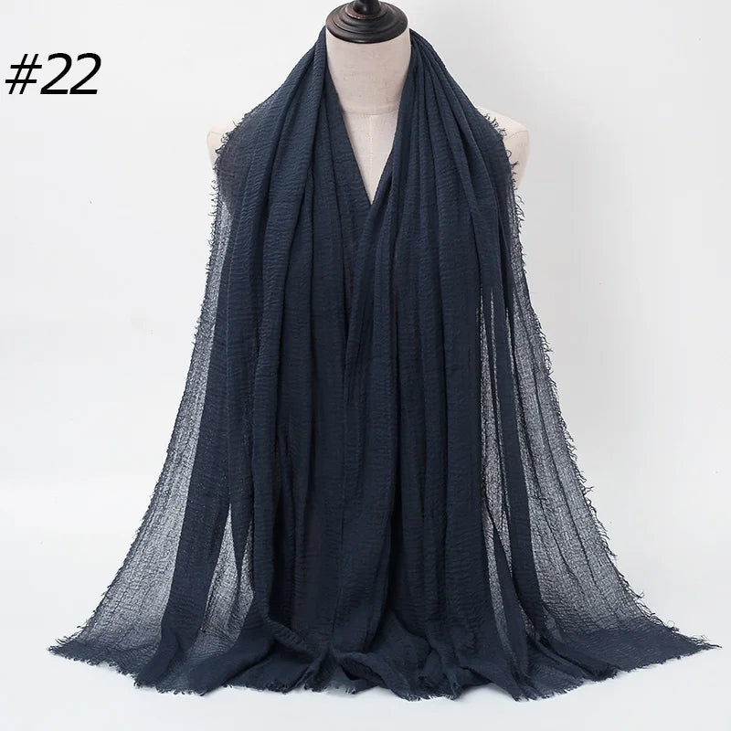Foulard Hijab Coton Froissé - Bandana Turban Musulman Africain