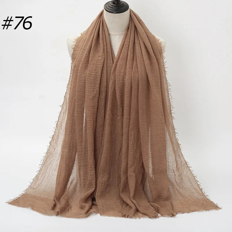 Foulard Hijab Coton Froissé - Bandana Turban Musulman Africain
