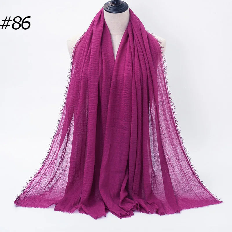 Foulard Hijab Coton Froissé - Bandana Turban Musulman Africain