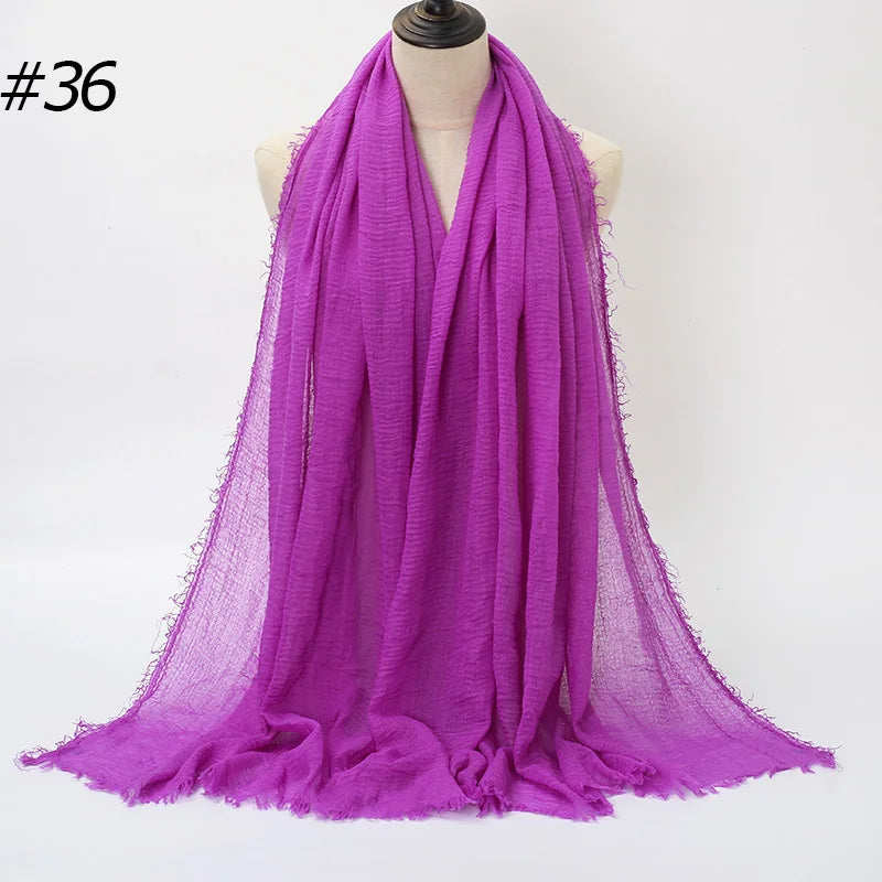 Foulard Hijab Coton Froissé - Bandana Turban Musulman Africain