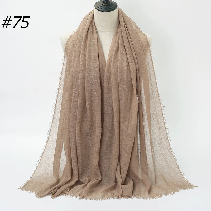 Foulard Hijab Coton Froissé - Bandana Turban Musulman Africain