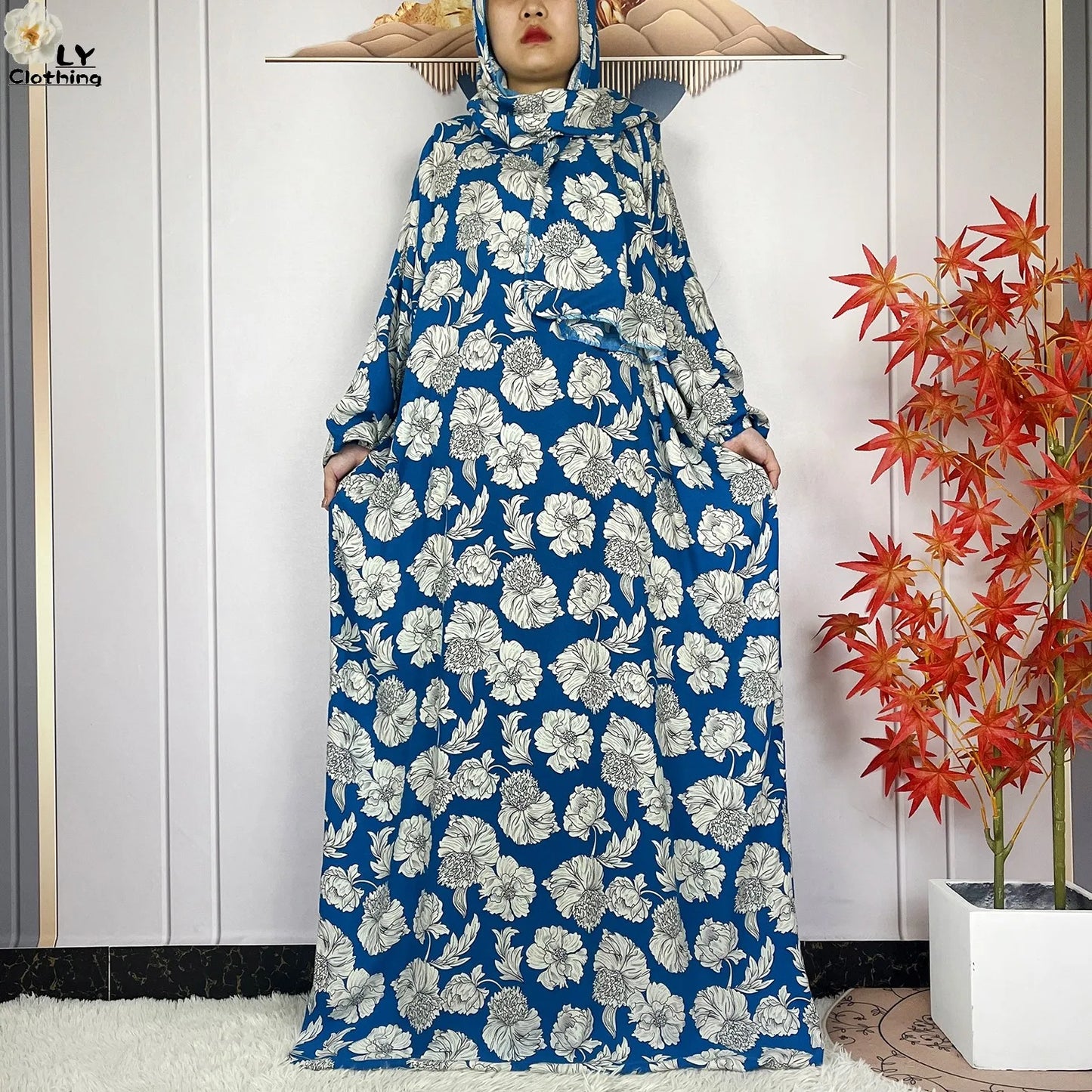 Abayas Musulmanes Ramadan Coton - Robes Prière Manches Longues