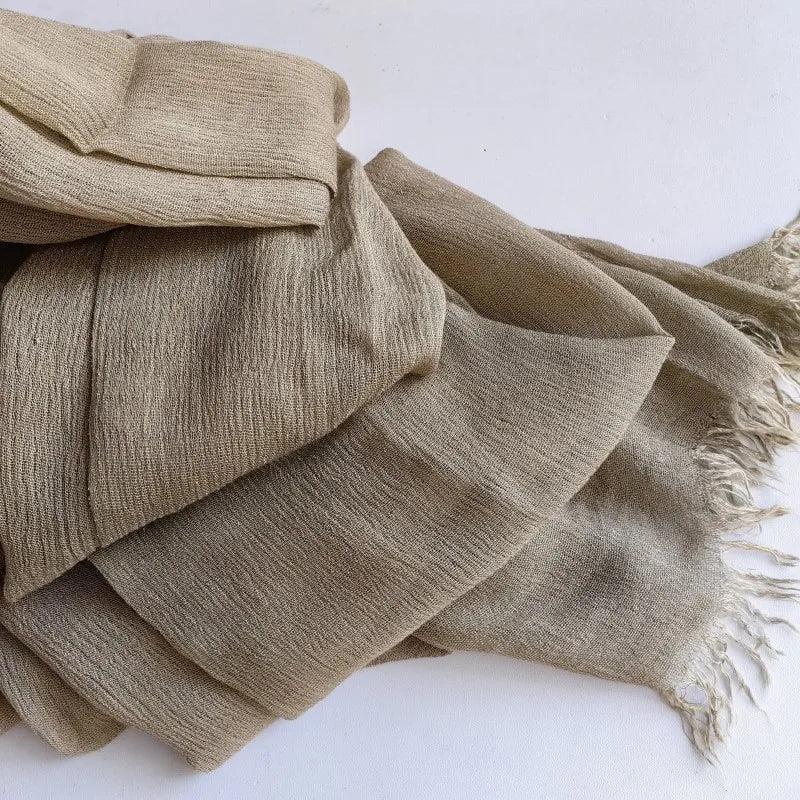 Foulard Viscose Coton avec Pompon - Hijab Musulman 61 Couleurs Unies