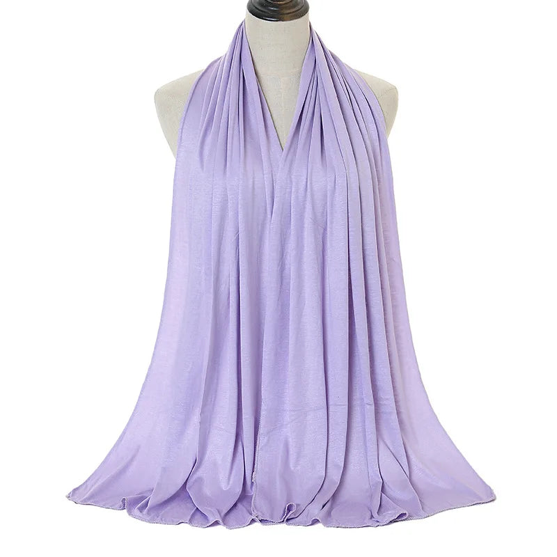 Hijab Jersey Coton Modal 170x60cm - Long Châle Musulman Turban Doux