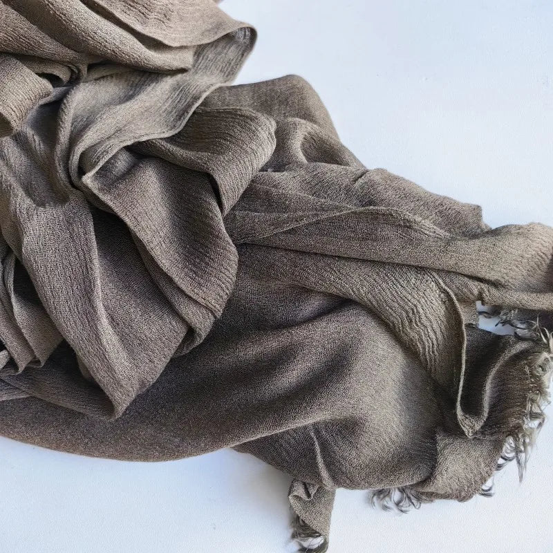 Foulard Viscose Coton avec Pompon - Hijab Musulman 61 Couleurs Unies
